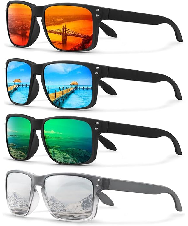 KUGUAOK Polarized Square Sunglasses For Men and Women Matte Finish Sun Glasses UV Protection Glasses