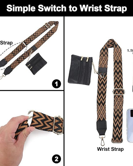 XANGNIER Clip and Go Strap for Phone with Wallet Crossbody, Phone Strap with Zippered Wallet, Adjustable Anti Theft Cellphone Lanyard for Women, Cellphone Chain Accessories,Multicolor 6