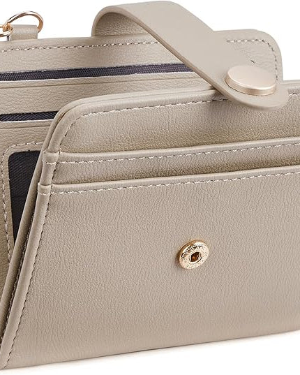 POIUGOYA Slim Wallet for Women,RFID Blocking Bifold Credit Card Holder with Zipper Coin Pocket,ID Window,Keychain