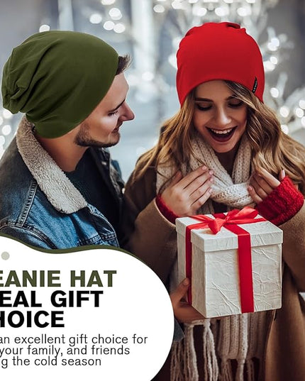 Slouchy Beanie for Women Men Soft Cotton Chemo Hats Double-Layer Warm Beanie Cap for Daily Wear & Transitional Seasons