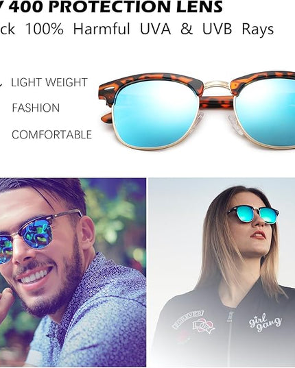Pro Acme Semi-Rimless Polarized Sunglasses UV 400 Protection for Women Men