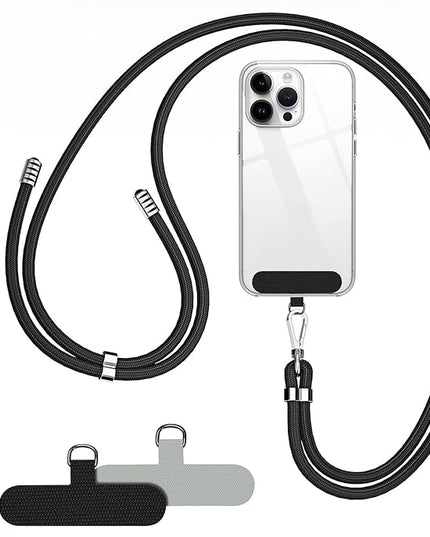 SHANSHUI Phone Lanyard, 2 Pack Wrist Straps 1 Pack Crossbody Nylon Cell Phone Lanyard and 2Pack Tether Pads Compatible with iPhone & All Smartphones in Full Cover Cases
