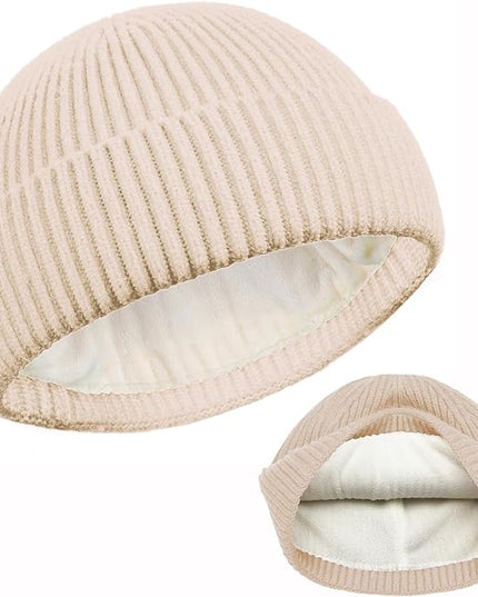 ROYBENS Swag Wool Knit Cuff Short Fisherman Beanie for Men Women, Winter Warm Hats