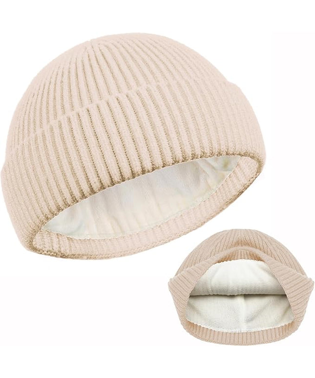 ROYBENS Swag Wool Knit Cuff Short Fisherman Beanie for Men Women, Winter Warm Hats