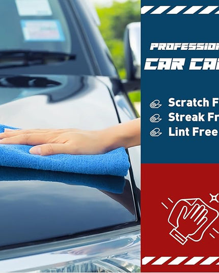 Blue Microfiber Towels Bulk-400 Pack, Cleaning Cloths Bulk, Microfiber Towels for Cars, Cleaning Rags Blue (12x12 inches)