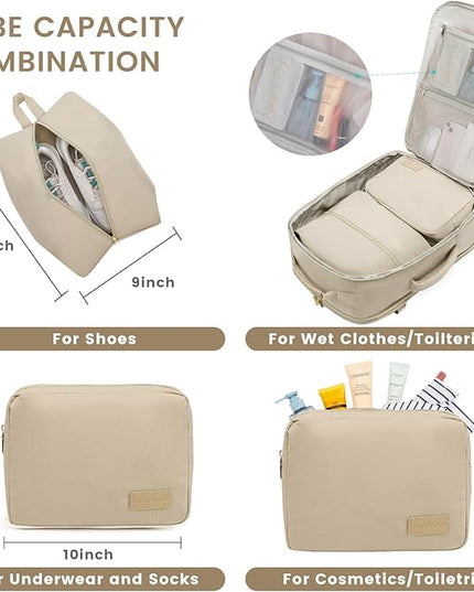 LOVEVOOK 50L Travel Backpack for Women & Men, Airline Approved Carry On Luggage with 3 Packing Cubes, TSA Overnight Bags, Waterproof Personal Item Bag, Weekender Essentials Backpacks fits 17" Laptop
