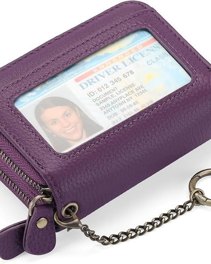 GOIACII Small Genuine Leather Wallet for Women, RFID Blocking Credit Card Holder Wallet