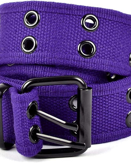 Boxed Gifts Parquet Casual Canvas Belt - Double Hole, Double Grommets for Men & Women
