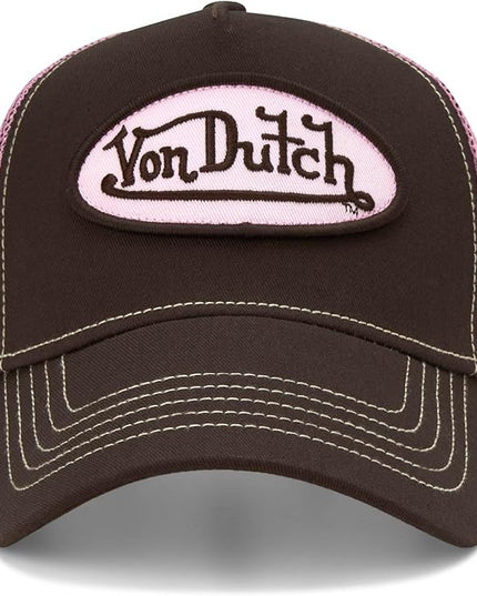 Von Dutch Unisex Trucker Hat - Curved Bill Mesh Back Retro Classic Adjustable Snapback Baseball Cap for Men and Women