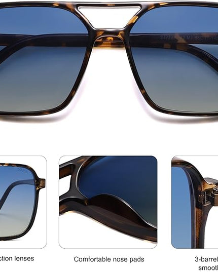 SOJOS Trendy Vintage Aviator Square Sunglasses For Womens Mens Retro 70s UV400 Women Sun Glasses SJ2327