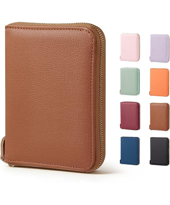 CoBak Passport Holder Cover with Safe Zipper Closure, Premium Passport Wallet for Travel, RFID Blocking Card Case, Waterproof Travel Accessories for Man, Pebbled Brown