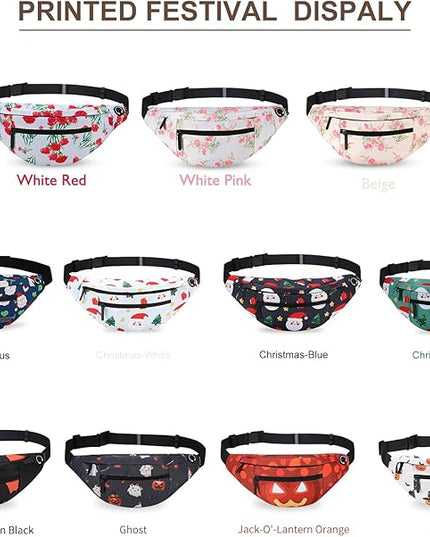 MAXTOP Large Crossbody Fanny Pack with 4-Zipper Pockets,Gifts for Enjoy Sports Festival Workout Traveling Running Casual Hands-Free Wallets Waist Pack Phone Bag Carrying All Phones