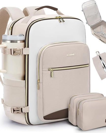 LOVEVOOK 50L Travel Backpack for Women & Men, Airline Approved Carry On Luggage with 3 Packing Cubes, TSA Overnight Bags, Waterproof Personal Item Bag, Weekender Essentials Backpacks fits 17" Laptop