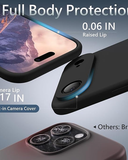 FireNova Magnetic for iPhone Air Case, Compatible with MagSafe, [Integrated Silicone Camera Control Button] [Camera Protection] Microfiber Lining Phone Case for iPhone 17 Air, 6.5", Black