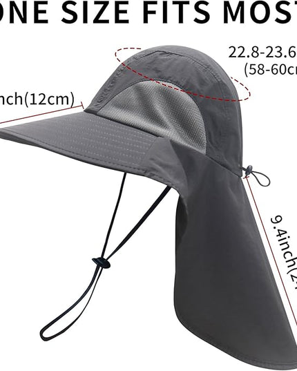 PFFY Sun Bucket Hats for Men Women 3” Wide Brim UPF 50+ Fishing & Beach Hat