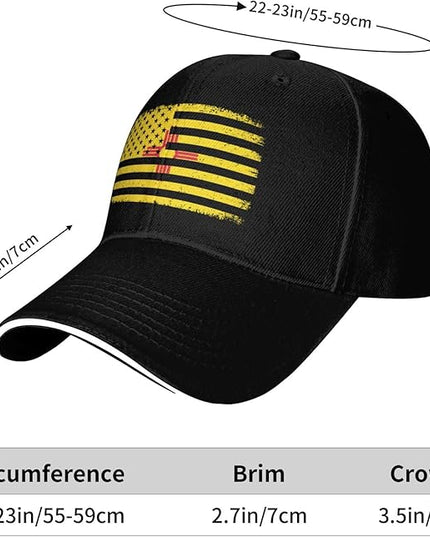 Unisex Baseball Cap Trucker Dad Hat for Men Women Adjustable Outdoors Sun hat Black