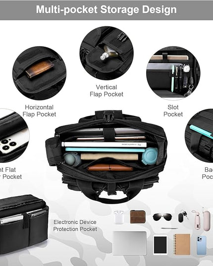 Stypos Tactical Messenger Bag,14inch/15.6inch/17.3inch Briefcase for Man Military Laptop Bag, Flight Work Bags for Pilots