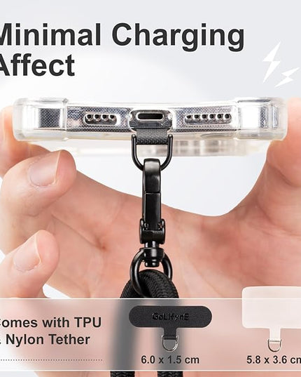 Universal Phone Lanyard, Anti-Theft Crossbody Strap for iPhone 17 Pro Max and Most Smartphones, Adjustable Cell Phone Neck Holder w/ 2 Non-Adhesive Tether Tabs for Men and Women, Apricot/Gold