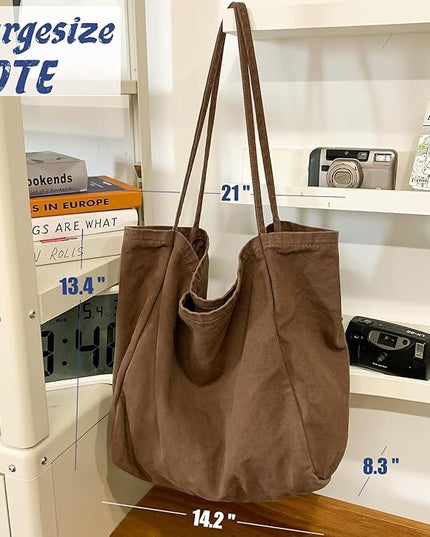 Canvas Tote Bag for Women Large Hobo Shoulder Bag for Work Travel Casual Message Bag Tote Purse handbags