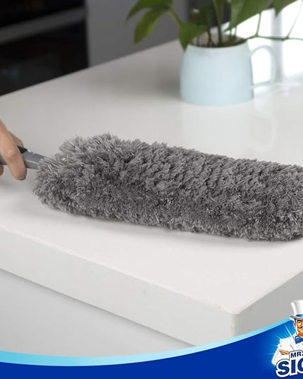 MR.SIGA Lint Free Microfiber Duster, Washable Duster for Household Cleaning Gray