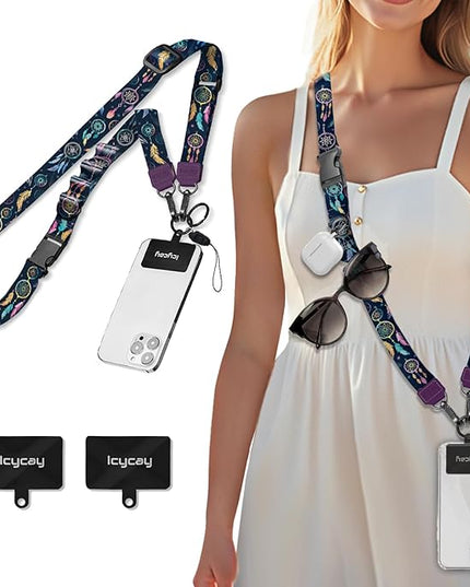 Phone Lanyard Crossbody, Dream Catcher Cell Phone Strap for Around The Neck Adjustable, Anti Theft Cute Lanyard for iPhone Case ID Holder Keys Accessories Travel Essential