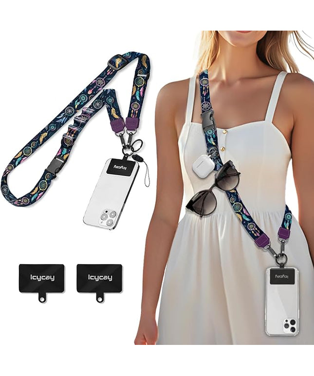Phone Lanyard Crossbody, Dream Catcher Cell Phone Strap for Around The Neck Adjustable, Anti Theft Cute Lanyard for iPhone Case ID Holder Keys Accessories Travel Essential