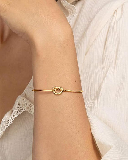 18K Gold Plated Bracelets for Women Dainty Gold Bangle Cuff Bracelets Non Tarnish Love Friendship Jewelry Gifts