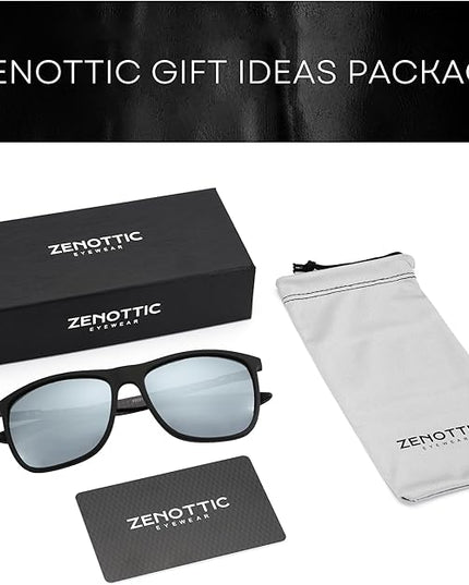 ZENOTTIC Square Polarized Sunglasses for Men Ultralight Carbon Fiber Sun Glasses Driving Fishing Golf Sports UV400 Protection