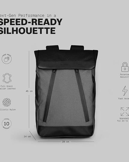The Frenchie Co. - Super Light Ballistic Speed Backpack - Expandable Lightweight Carry-On - Anti-theft Magnetic Closure for Rapid Access - Self-adjusting Straps and Water-resistant Ballistic Nylon