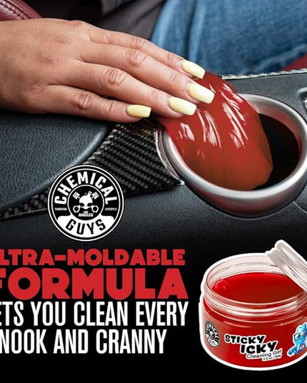 Chemical Guys Sticky Icky Car Cleaning Gel, Sweet Strawberry, Interior Car Cleaner, Reusable Automotive Crevice & Interior Dust Cleaner for Air Ventss, Cup Holders & Keyboards, 0.88 Ounce (Pack of 4)