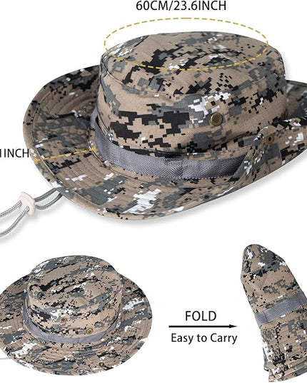 Sun Hats for Men Women Boonie Hat UPF 50+ Bucket Hat Wide Brim UV Protection Fishing Hiking Safari Outdoor Hats