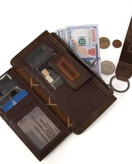 Montana West X Wrangler Minimalist Wallet Women Card Cases & Money Organizers Wristlet with Wallet Large Clutch with Coin Purse Smooth Zipper and Rfid Lining