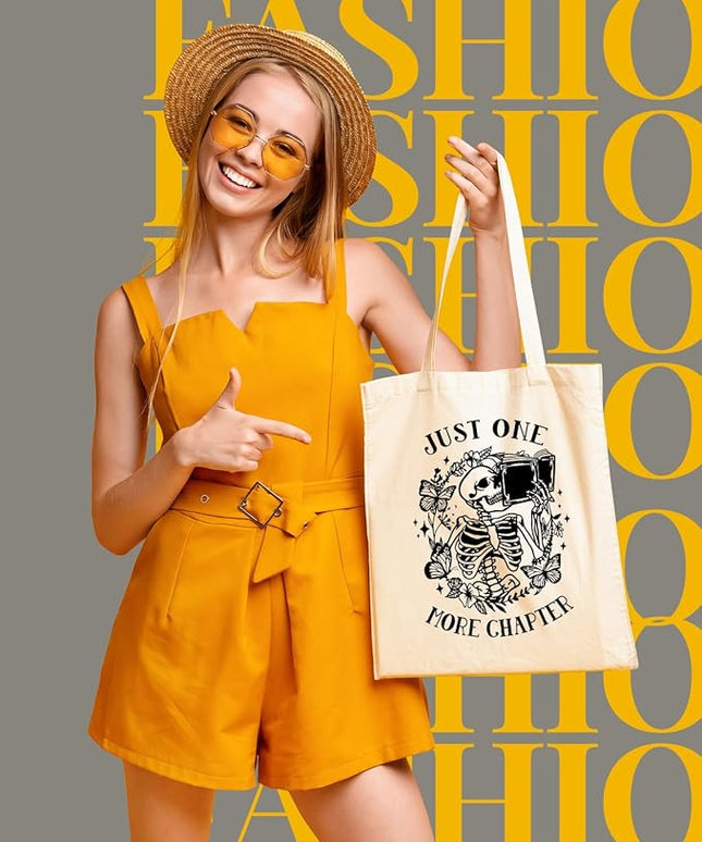 AUSVKAI Canvas Tote Bag for Women, Aesthetic Cute Grocery Grocery Reusable Cotton Gift Bag for Shooping Beach Trendy Gifts