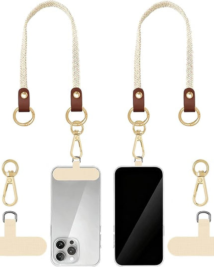 Stretchy Phone Lanyard Tether, 2 Pack Phone Leash Anti-theft Phone Strap for Anti-drop Outdoor Hiking Cycling Climbing Universal for Most Cell Phones, Sakura Blossom