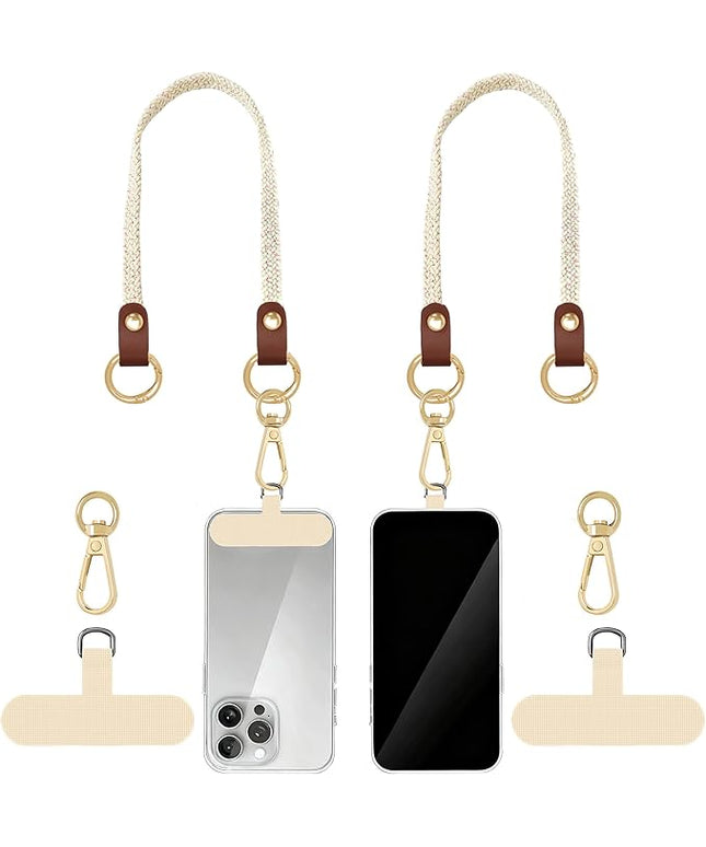 Stretchy Phone Lanyard Tether, 2 Pack Phone Leash Anti-theft Phone Strap for Anti-drop Outdoor Hiking Cycling Climbing Universal for Most Cell Phones, Sakura Blossom