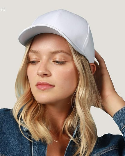 2-Pack Classic Structured Baseball Cap Adjustable Snapback Multipack Ball Caps for Custom Embroidery Running Workouts Outdoor