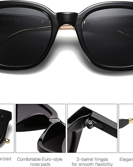 SOJOS Classic Square Polarized Sunglasses Womens Mens Retro Trendy UV400 Sunnies SJ2050