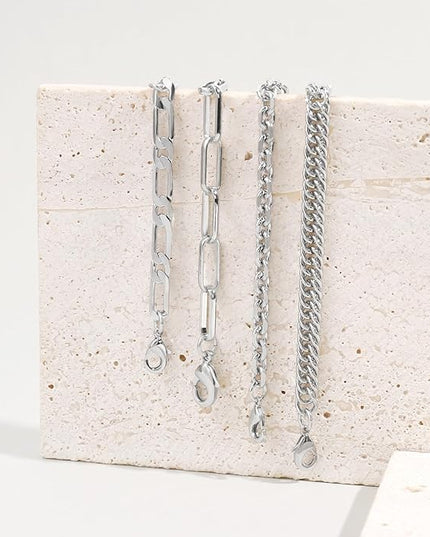 Waterproof Gold Chain Bracelet For Women Non Tarnish,14K Gold Plated Link Dainty Bracelets Stake Layered Bracelet Set Hypoallergen Gold Jewelry