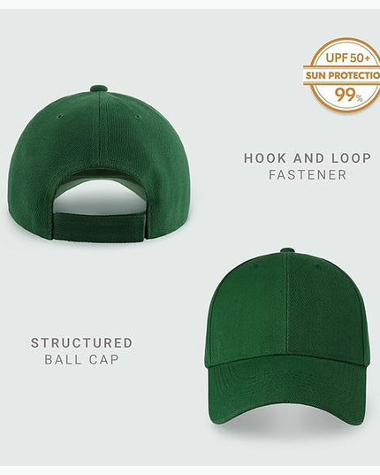 2-Pack Classic Structured Baseball Cap Adjustable Snapback Multipack Ball Caps for Custom Embroidery Running Workouts Outdoor