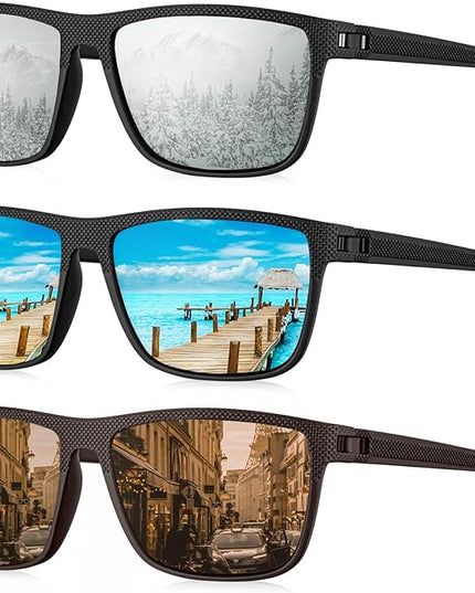 KALIYADI Polarized Sunglasses for Men, Lightweight Sun Glasses with UV Protection for Driving Fishing Golf