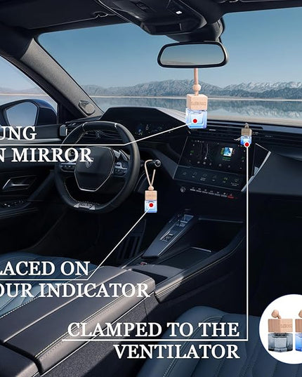 2 Pack Car Air Freshener Essential Oil Diffuser, Luxurious Midnight Blue & Winter Ocean Fragrance, Long-Lasting Automotive Air Fresheners, for Friends’ Birthdays and New Year