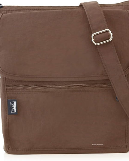 Peak Gear Crossbody Travel Purse with RFID Blocking Pocket and Lifetime Recovery Service. Nylon Shoulder Bag