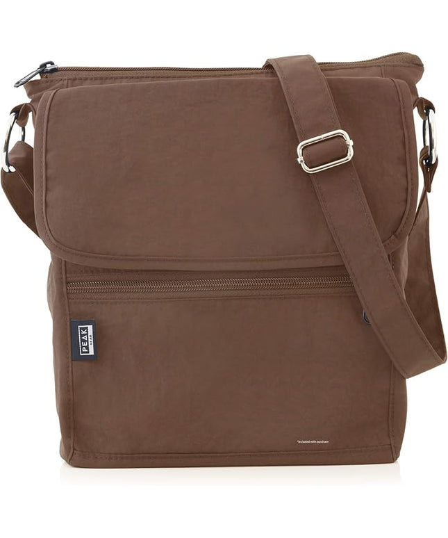 Peak Gear Crossbody Travel Purse with RFID Blocking Pocket and Lifetime Recovery Service. Nylon Shoulder Bag