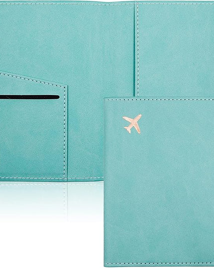 Deziliao Passport Holder,Passport Holder Card Slots, Passport and Vaccine Card Holder Combo, Cute Passport cover for Women and Men, with Waterproof Rfid Blocking, Passport Travel Wallet(Aqua Green)