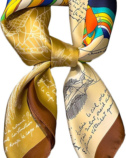 Head Bandanas Scarf for Women Silk Satin Hair Scarf Lightweight Vintage Fashion Square Neck Scarves Gift
