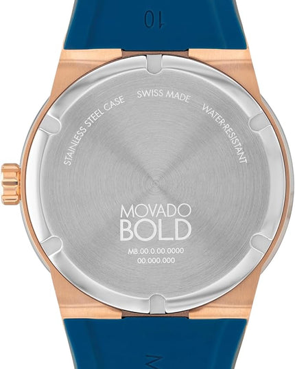 Movado Bold Fusion Men's Luxury Quartz Watch - Swiss Movement, Silicone Strap, Water Resistance 50 Meters (5ATM) - Classic Timepiece - Gift for Him - 42mm