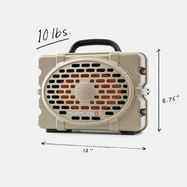 Turtlebox Original Gen 3: Portable Outdoor Bluetooth Speaker – Ultra-Loud (120dB), Waterproof (IP67), Rugged, Impact-Resistant, 3-Day Battery | Party Mode: Unlimited Pairing Stereo, Tan/Dark Green