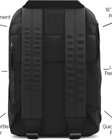 The Brevite Backpack - Casual daypack backpacks for every function. Compact but spacious 18L aesthetic traveling backpack with laptop compartment. (Black)