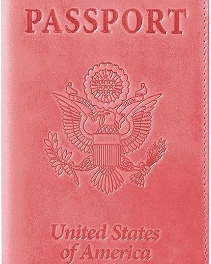 Ciana Passport Holder for Travel – PU Leather Passport Cover and Card Holder for Men & Women – Slim Passport Holder with Card Protector Slot, Travel Must Haves (Pink)