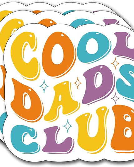 (3Pcs) Cool Dad's Club Sticker, Decal Gifts Dad Decorate Books Laptop Phone Water Bottles Kindles Stickers Tumbler Sticker Waterproof Vinyl Decorate Sticker 3" Inch